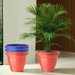 Kuber Industries 4-Pcs Red & Blue Durable Planters-40
