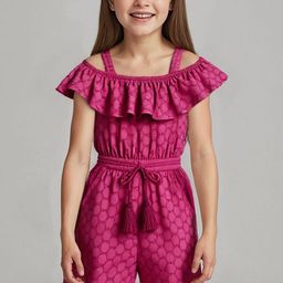 ARIAS By LARA DUTTA Girls Shoulder Straps Jumpsuit-22