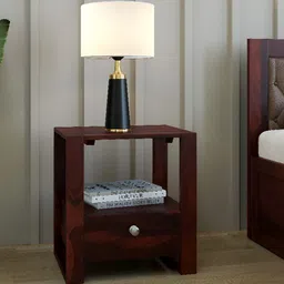 Wood Inspire Mira Brown Wooden Rectangle Bedside Table-picture-37