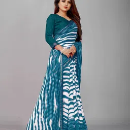 Flip The Style Block Print Printed Pure Georgette Saree image 5