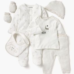 Juniors Infant Boys Pack Of 8 Printed Pure Cotton Baby Apparel Gift Set-image-12