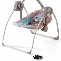Baby Swing with 3-Point Safety Harness & Remote Control - Tan-28