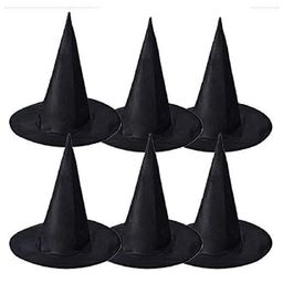 Kaku Fancy Dresses Halloween Theme Set of 6 Witch Hats - Black-image-56