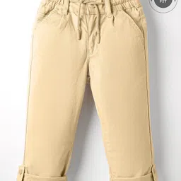 Ruff Cotton Woven Full Length Solid Colour Trouser - Khaki-picture-3