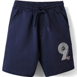 Taeko Single Jersey Knit Knee Length Shorts With Number Print - Navy Blue-image-84