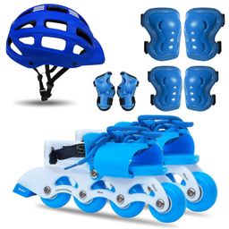 Jaspo Convertible Skates Transformers Skates for Juniors, Quad/Inline Roller for Kids,Skating kit for Kids (Age Up to 7 Years)-Includes Safety Gear (Helmet, Knee, Elbow, & Wrist Guards)-Size-11-13 UK-19