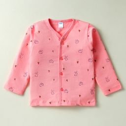 Tango Single Jersey Knit Full Sleeves Front Open Jhablas With Animal Print - Coral-picture-42