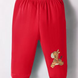 Tango Interlock Knit Full Length Lounge Pant with Animal Print - Red-image-19