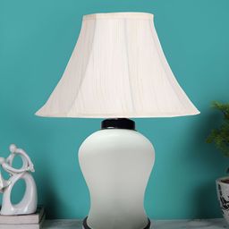 Devansh Off White Glass Traditional Frusturical Shaped Table Lamp-image-95