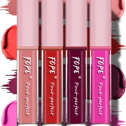 FOPE Set Of 4 Pout Perfect Matte Liquid Lipstick - 4 ml Each - 02 - 04 - 08 - 11-18