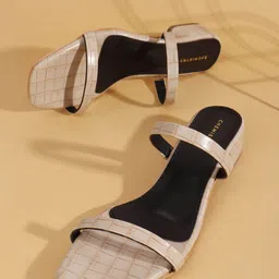 Chemistry Textured PU Work Block Sandals with Buckles-5