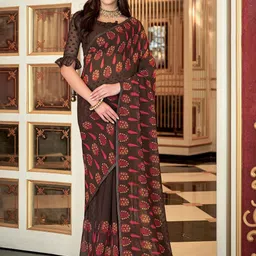 Anouk Rustic Floral Poly Georgette Bagh Saree-picture-30