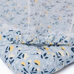 Tidy Sleep Gadda set with Mosquito Net - Mom&Me Green Flower image 3