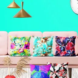 ArtzFolio Multicoloured Set of 5 Square Cushion Covers-image-38