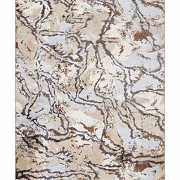 Kaleen India Beige Abstract Anti-Skid Polyester Carpet-45
