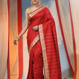 DESH BIDESH Ethnic Motifs Zari Woven Design Saree-image-84