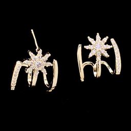 FIMBUL Gold-Plated Cubic Zirconia Studded Star Shaped Studs image 3