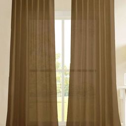 HOMEMONDE Brown Set of 2 Sheer Long Door Curtain-19