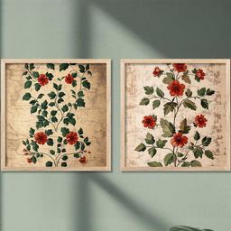 WALLLANE Set of 2 Floral & Botanical Wood Wall Art-picture-0