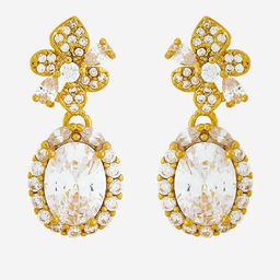 Kushal's Fashion Jewellery Gold-Plated Circular Shaped Zircon Studded Drop Earrings-picture-11