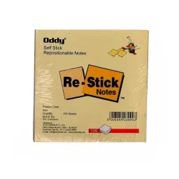 Oddy Re-sticky Notes 3x3 inch 100 Sheets Yellow (Pack of 50)-34