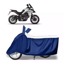 Auto Pearl Bike Cover for Ducati Multistrada 1260 (White & Blue)-image-71