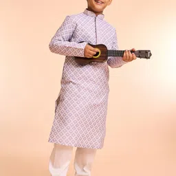 Manyavar Boys Floral Embroidered Kurta with Pyjama-image-97