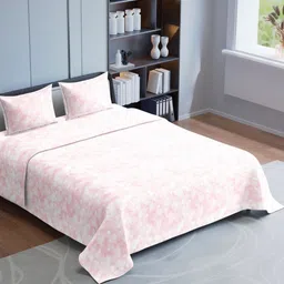 Synergized Cotton Pink & White Geometric Cotton 180 TC King Bedsheet Set-2.74 m x 2.74 m-image-97
