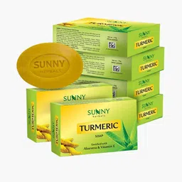 SUNNY HERBALS Set Of 6 Turmeric Soap Enriched With Aloevera & Vitamin E - 75 g Each-0