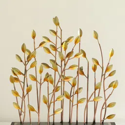 vedas Mystical Indian Gold-Toned & Black F-Bunch Leafs Table Dcor Showpiece-image-18