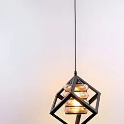KINIS Black & Gold-Toned Textured Frustum Shaped Ceiling Lamp-19