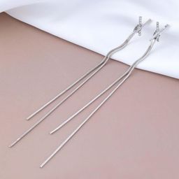 styledose Sterling Silver Rhinestones Studded Contemporary Drop Earrings-67