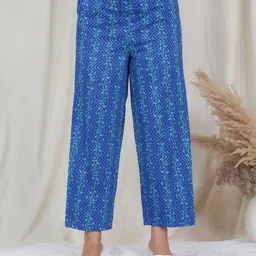 Aramya Women Floral Printed Straight Fit Cotton Ethnic Palazzos-image-98