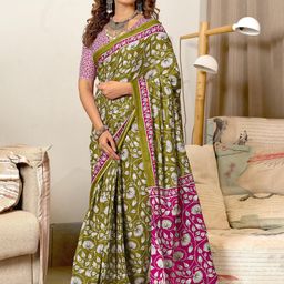 SYS Brand - Shop Your Style Ajrak Block Ikat Saree-image-52