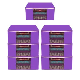 AMAK INC Purple Fabric Multi-Utility Wardrobe Organisers-picture-10