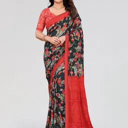 Moda Rapido Floral Printed Embellished Border Saree-picture-36