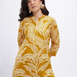Anouk Rustic Tropical Printed Mandarin Collar Straight Kurti-picture-0