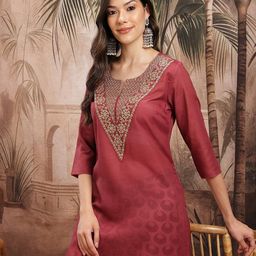 Sangria Yoke Design Kurta with Palazzos-picture-29