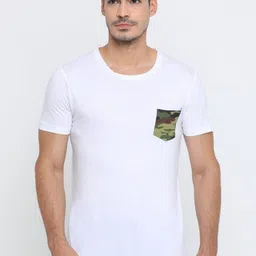 Masculino Latino Men Bio Finish Solid Round Neck Cotton Slim Fit T-shirt-image-33