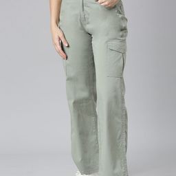 ZHEIA Women Straight Fit High-Rise Cargos Trousers-image-54