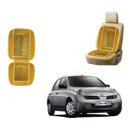 Auto Pearl Polyester, Cotton Front Vehicle Seating Pad Beige for Nissan Micra-image-88