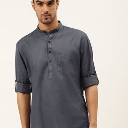 RAJUBHAI HARGOVINDAS Relaxed Half Placket Linen Casual Shirt-picture-55