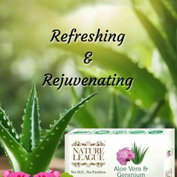 NATURE LEAGUE Set Of 3 Orange, Aloevera & Peppermint Skin Nourishing Soap - 100 g Each image 5
