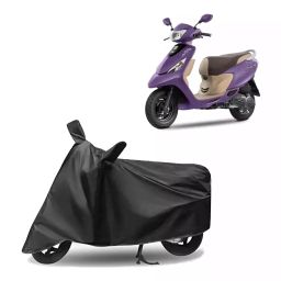 Auto Pearl Polyester Two Wheeler Cover for TVS Deo (Grey)-image-69