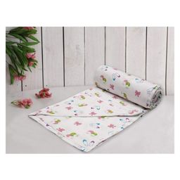 Trance Home Linen Pure Malmal Cotton Multipurpose Baby Blanket or Baby Dohar - Multicolour-image-34