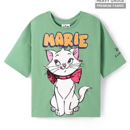 Pine Kids Disney Terry Knit Half Sleeves Oversize Drop Shoulder T-Shirt With Aristocats Marie Graphics And Sequins Detailing - Mint-image-52