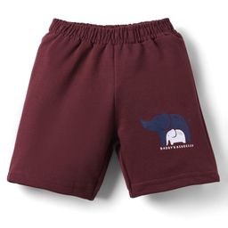 Tango Looper Knit Above Knee Length Short with Elephant Print - Chocolate Brown-image-94