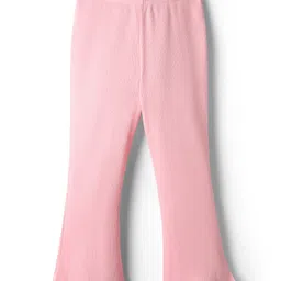 Babyhug Cotton Lycra Knit Full Length Flared Leggings With Stretch - Pink-picture-48