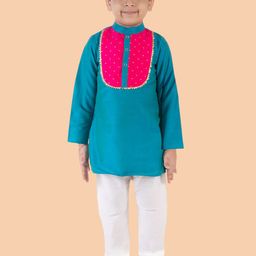 TinyPants Boys Yoke Design Regular Pure Cotton Kurta with Pyjamas-14