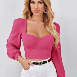 Stylecast X Slyck Solid Sweetheart Neck Top-image-92